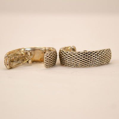 Sterling Mesh Bangle and Earring Set