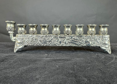 Silver Plate Hanukkiah