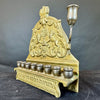 Antique Cast Brass Hanukkiah