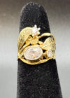 Sterling Gilt Leaf Ring