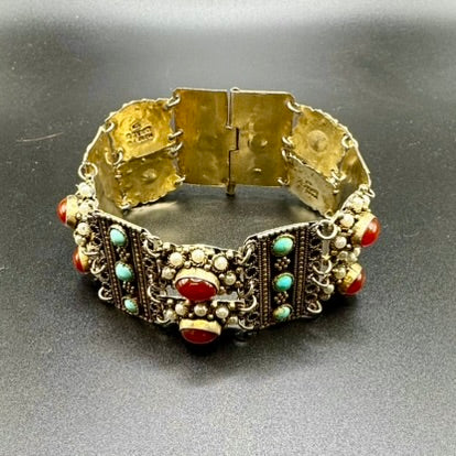 Antique Sterling and Stone Bracelet