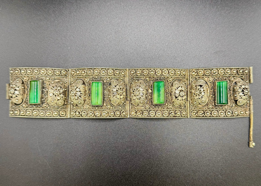 Antique Cannetille Panel Bracelet