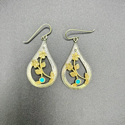 Gilt Floral Earrings
