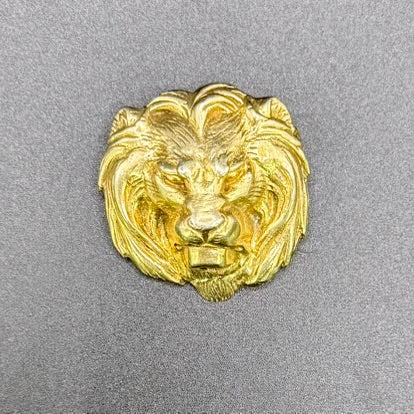 Gilt Lion Head Brooch