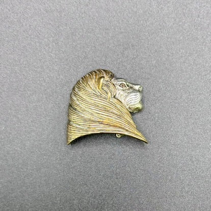 Sterling Lion Profile Brooch