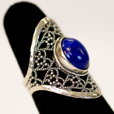 Sterling Blue Cabochon Ring