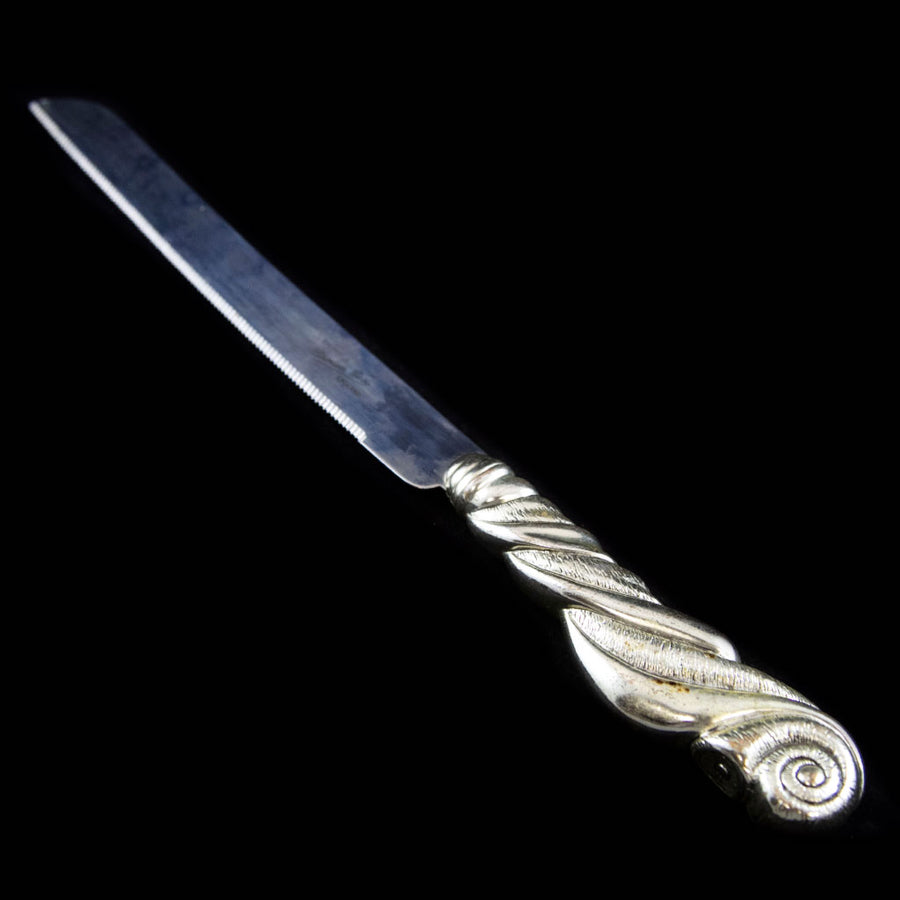 Sterling Scrolled Challah Knife